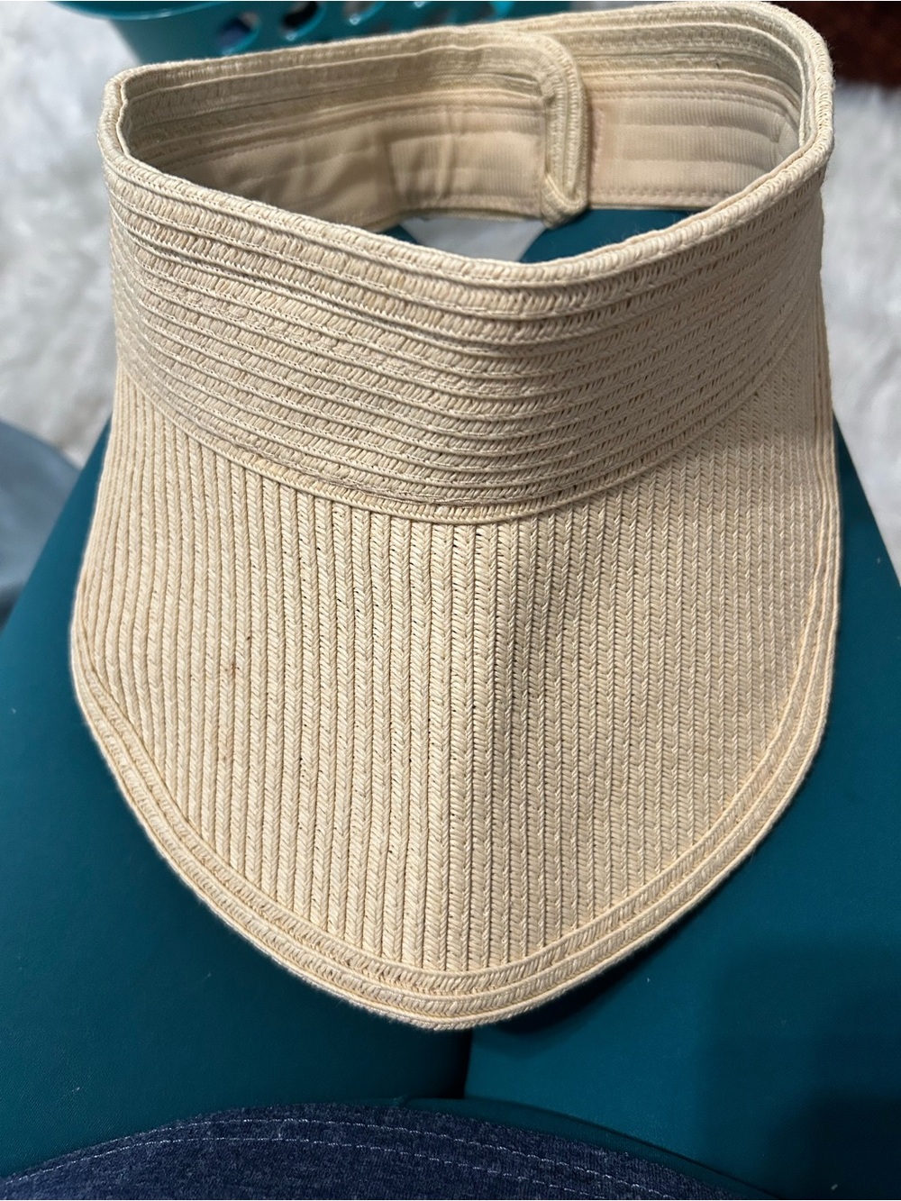 Women’s Cream Straw Visor - Breathable Sun Visor